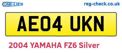 AE04UKN are the vehicle registration plates.