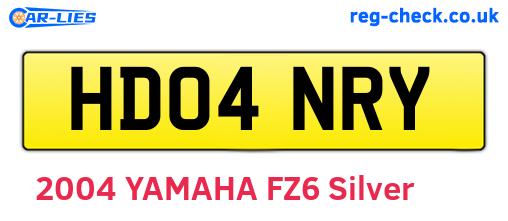 HD04NRY are the vehicle registration plates.