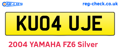 KU04UJE are the vehicle registration plates.