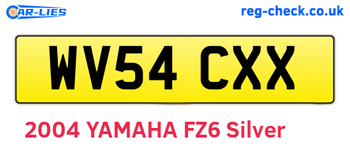 WV54CXX are the vehicle registration plates.