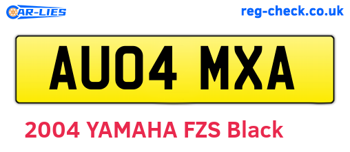AU04MXA are the vehicle registration plates.