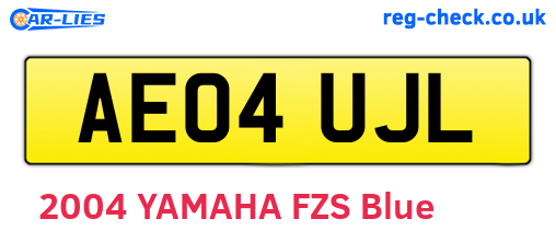 AE04UJL are the vehicle registration plates.