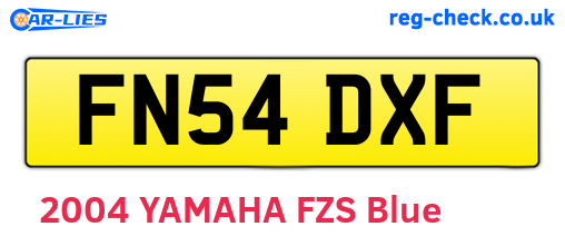 FN54DXF are the vehicle registration plates.