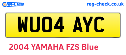 WU04AYC are the vehicle registration plates.