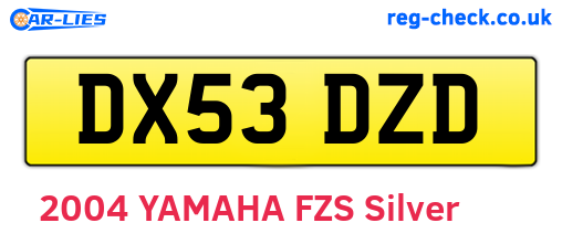DX53DZD are the vehicle registration plates.