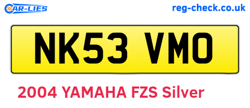 NK53VMO are the vehicle registration plates.