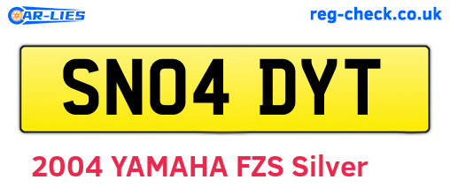 SN04DYT are the vehicle registration plates.