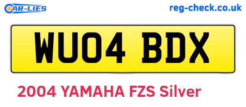 WU04BDX are the vehicle registration plates.