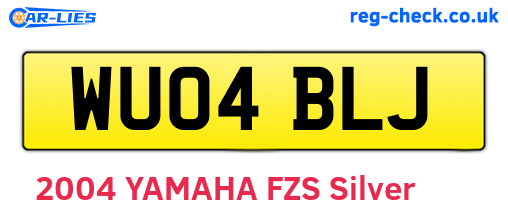 WU04BLJ are the vehicle registration plates.