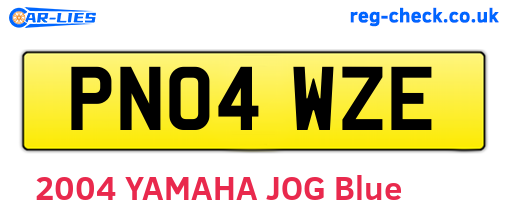 PN04WZE are the vehicle registration plates.