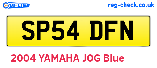 SP54DFN are the vehicle registration plates.