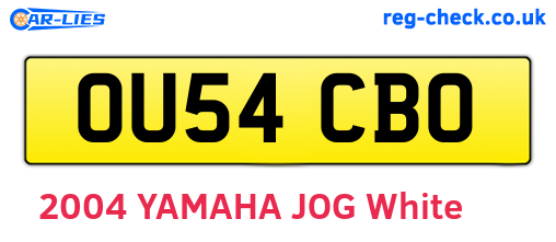 OU54CBO are the vehicle registration plates.