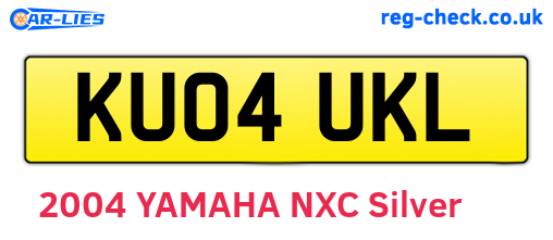 KU04UKL are the vehicle registration plates.