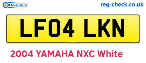LF04LKN are the vehicle registration plates.