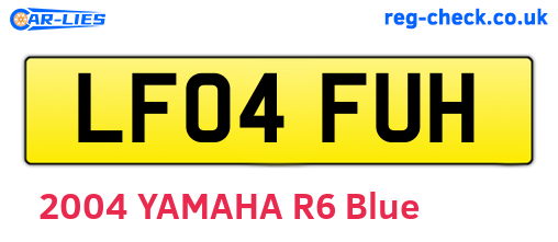 LF04FUH are the vehicle registration plates.
