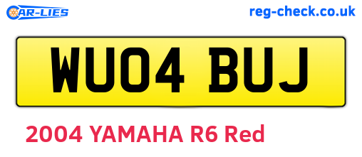 WU04BUJ are the vehicle registration plates.