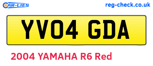 YV04GDA are the vehicle registration plates.