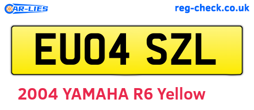 EU04SZL are the vehicle registration plates.