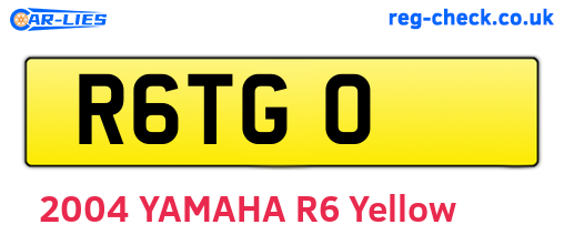 R6TGO are the vehicle registration plates.