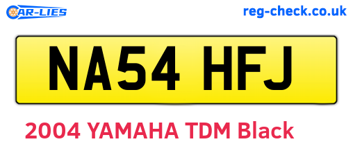 NA54HFJ are the vehicle registration plates.