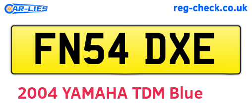 FN54DXE are the vehicle registration plates.