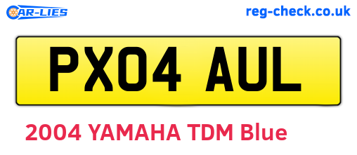 PX04AUL are the vehicle registration plates.