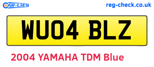 WU04BLZ are the vehicle registration plates.