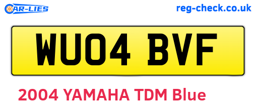 WU04BVF are the vehicle registration plates.