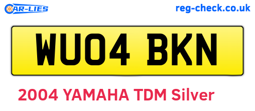 WU04BKN are the vehicle registration plates.