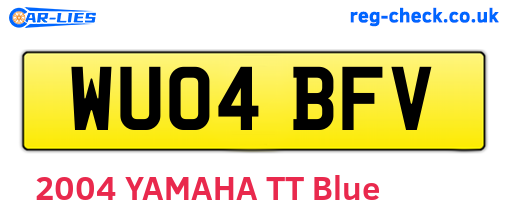 WU04BFV are the vehicle registration plates.