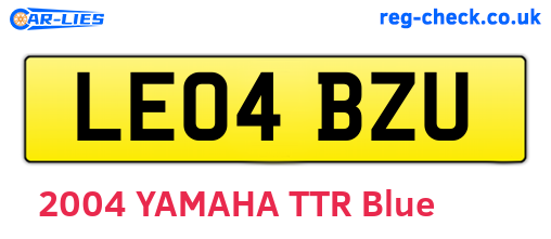 LE04BZU are the vehicle registration plates.