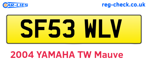 SF53WLV are the vehicle registration plates.