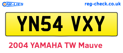 YN54VXY are the vehicle registration plates.