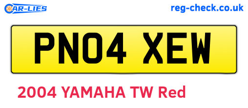 PN04XEW are the vehicle registration plates.