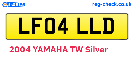 LF04LLD are the vehicle registration plates.