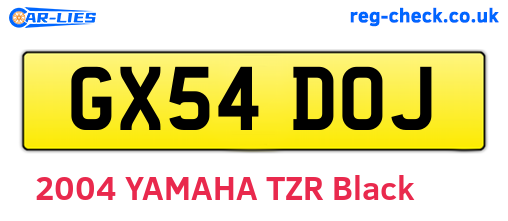 GX54DOJ are the vehicle registration plates.