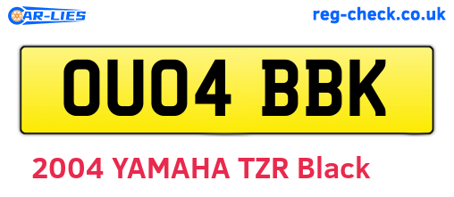 OU04BBK are the vehicle registration plates.