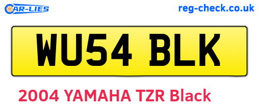 WU54BLK are the vehicle registration plates.