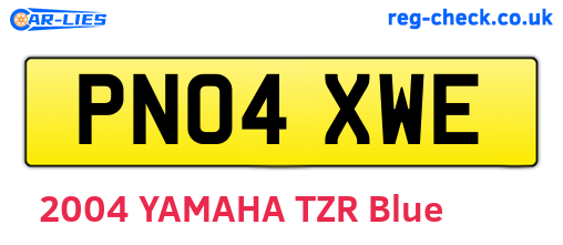 PN04XWE are the vehicle registration plates.