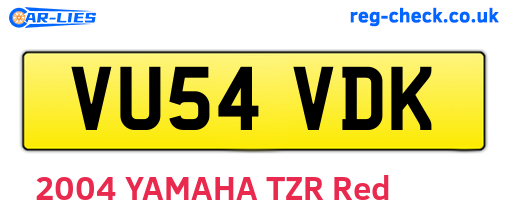 VU54VDK are the vehicle registration plates.