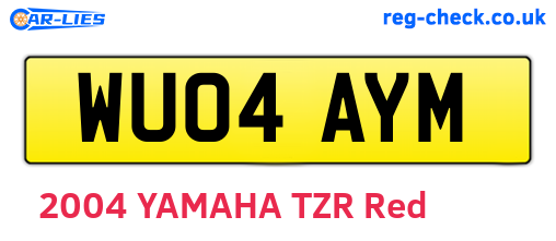 WU04AYM are the vehicle registration plates.