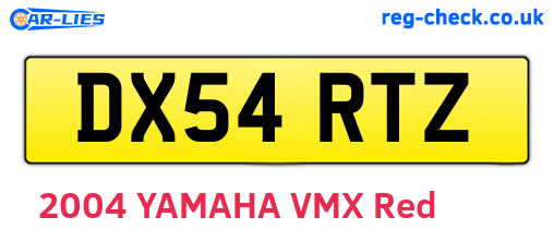 DX54RTZ are the vehicle registration plates.