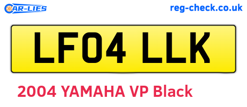 LF04LLK are the vehicle registration plates.