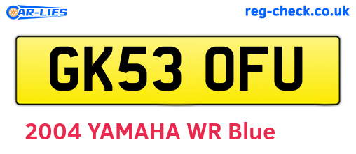 GK53OFU are the vehicle registration plates.