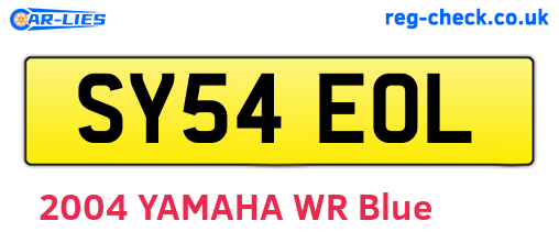 SY54EOL are the vehicle registration plates.