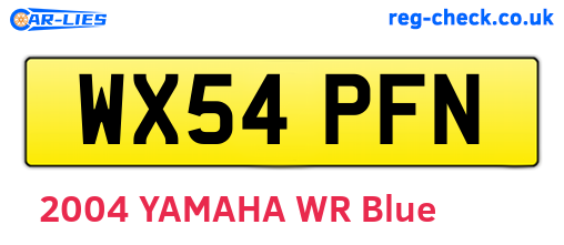 WX54PFN are the vehicle registration plates.