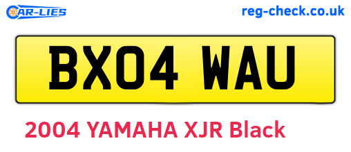 BX04WAU are the vehicle registration plates.