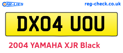 DX04UOU are the vehicle registration plates.