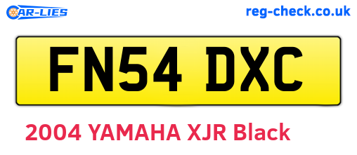 FN54DXC are the vehicle registration plates.