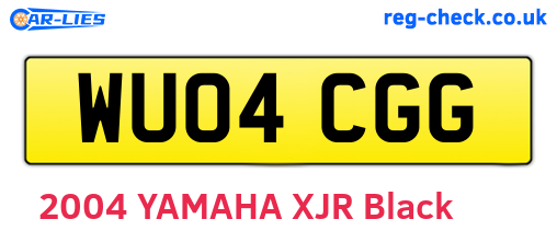 WU04CGG are the vehicle registration plates.
